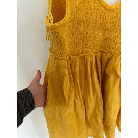 Free People Sundrenched Mini Boho Festival Tassel Dress in Yellow. Large - Picture 4 of 7